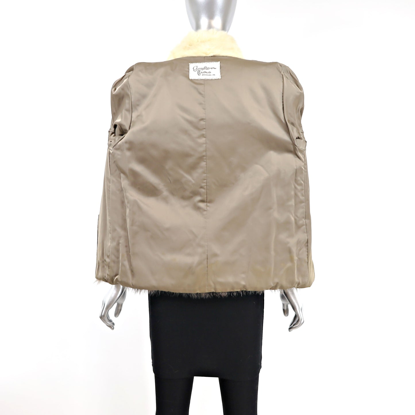 Nutria Jacket with Mink Tuxedo- Size S