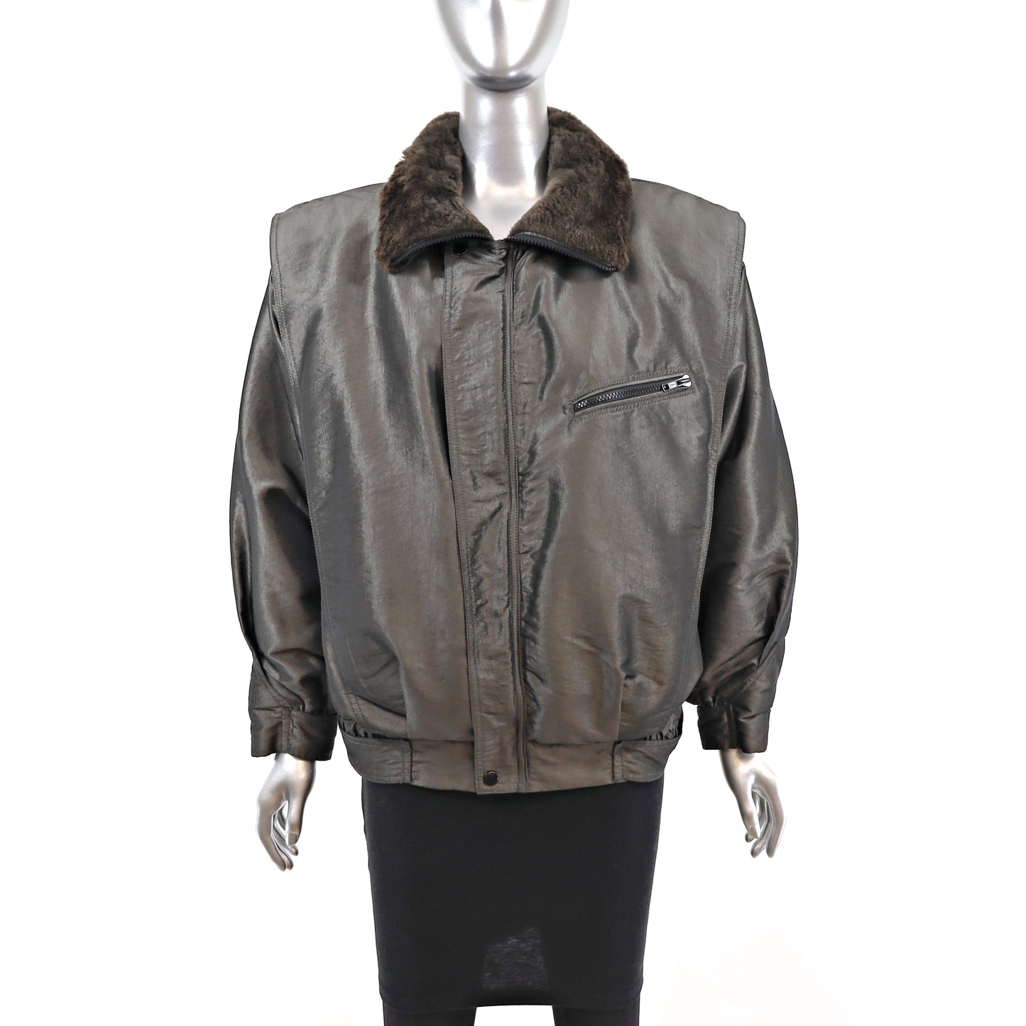 Nutria Jacket Reversible to Taffeta- Size S