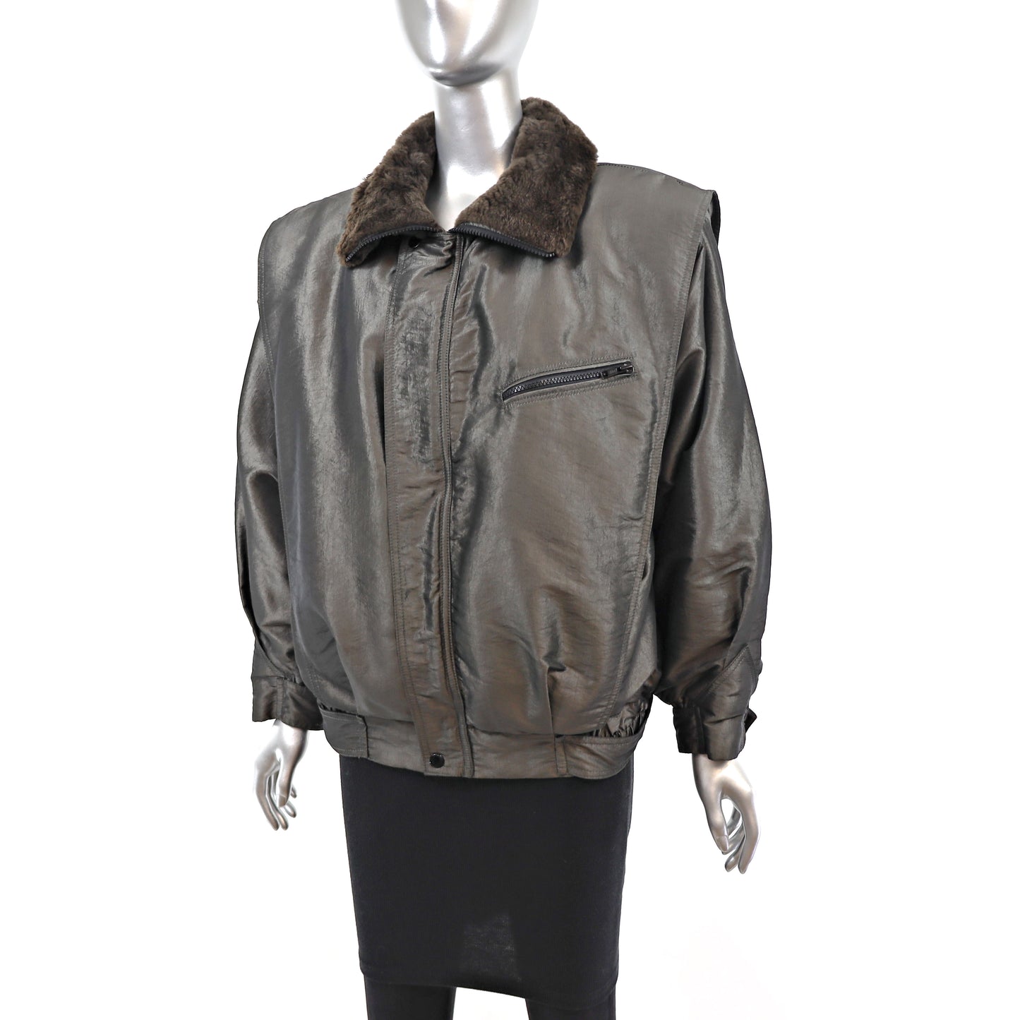 Nutria Jacket Reversible to Taffeta- Size S