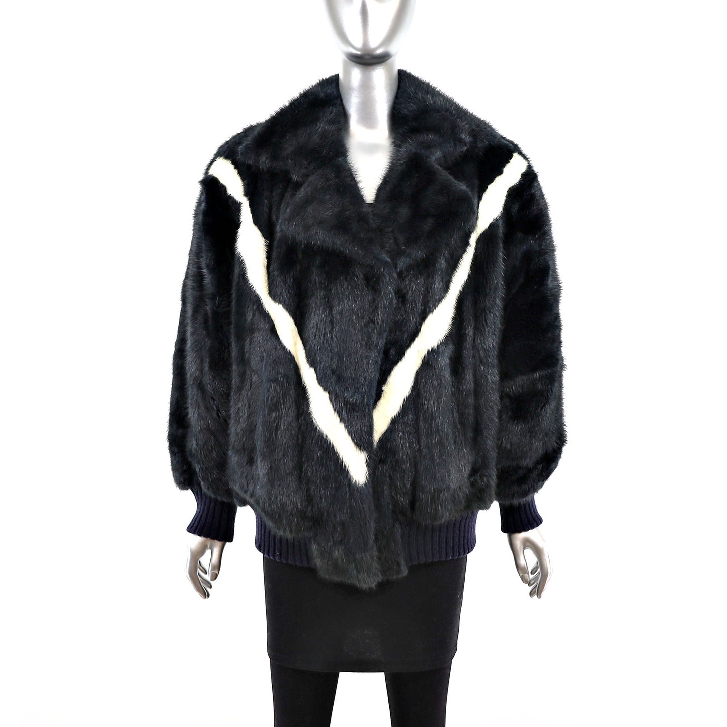 Opossum Jacket with Mink Insert- Size M