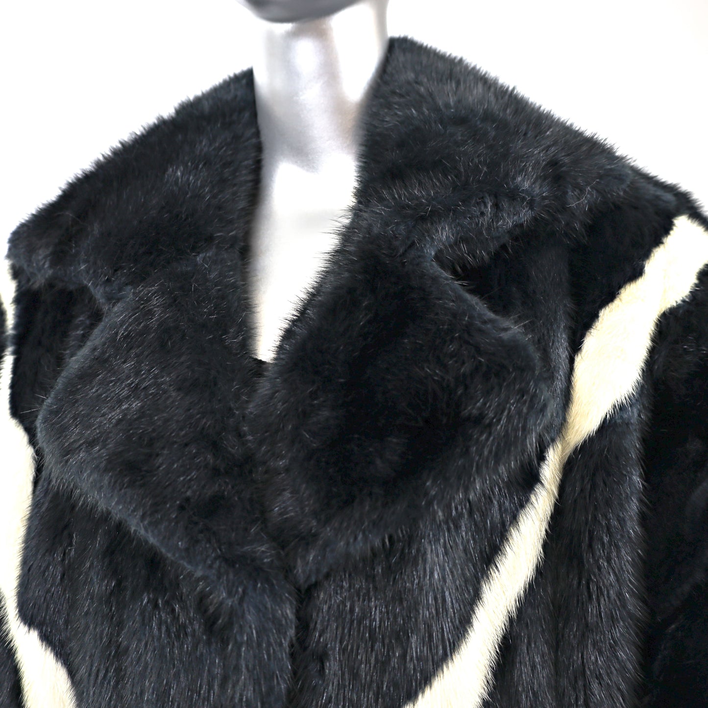 Opossum Jacket with Mink Insert- Size M