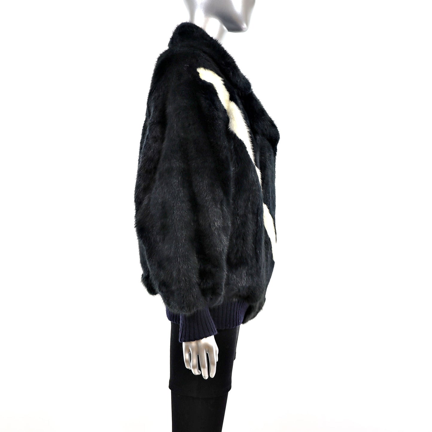 Opossum Jacket with Mink Insert- Size M