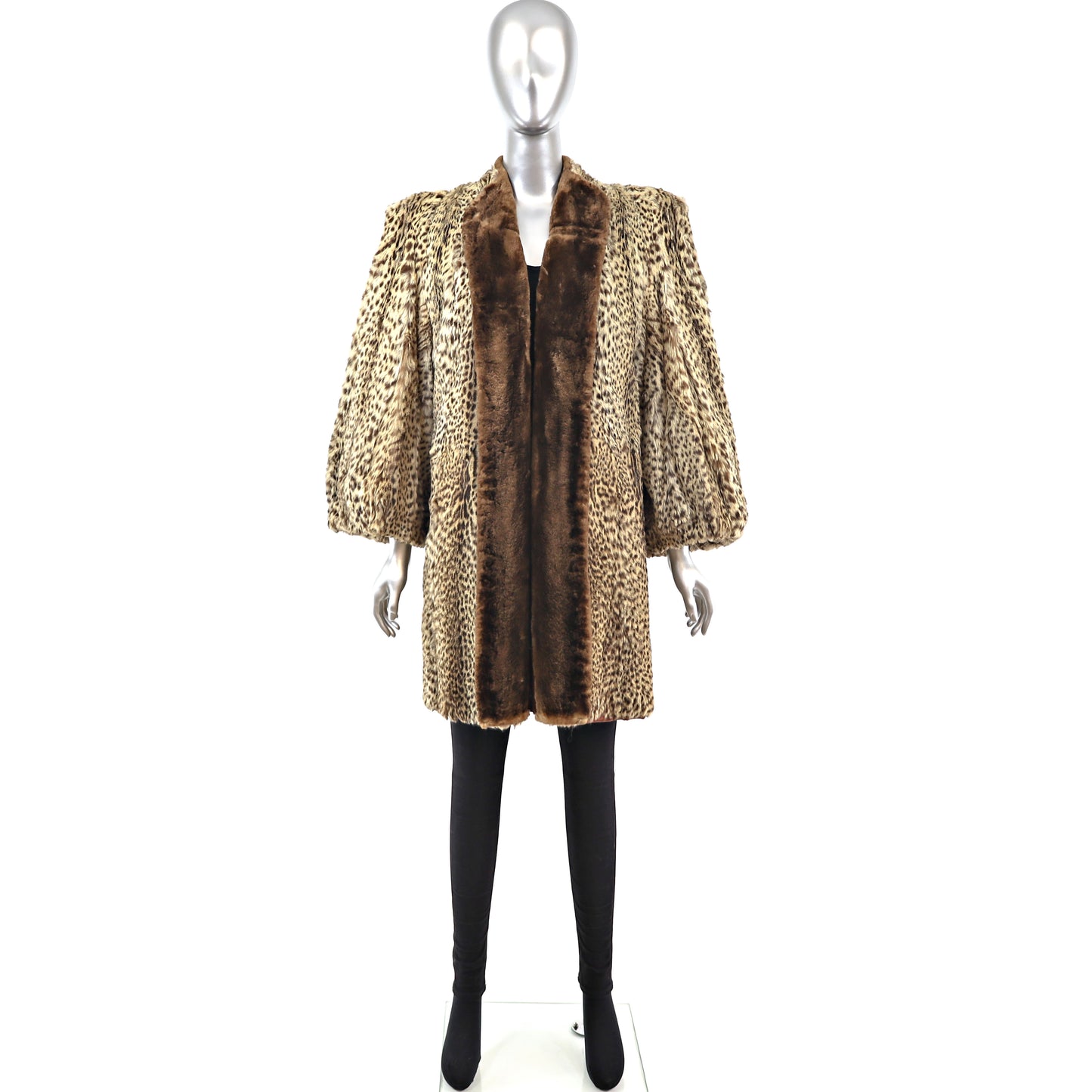 VALENTINO Leopard Printed Rabbit Coat- Size M-L