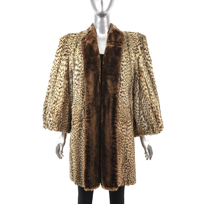 Leopard print rabbit fur on sale coat