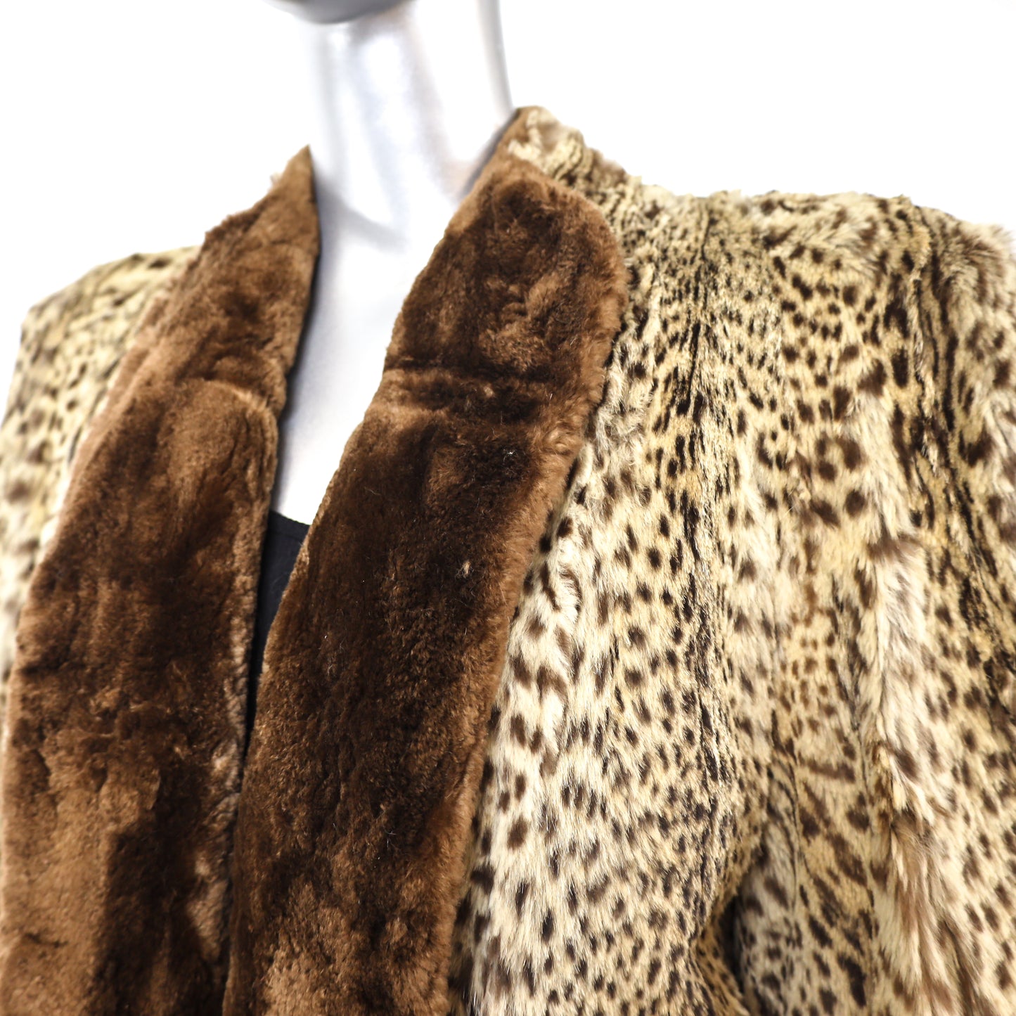 VALENTINO Leopard Printed Rabbit Coat- Size M-L