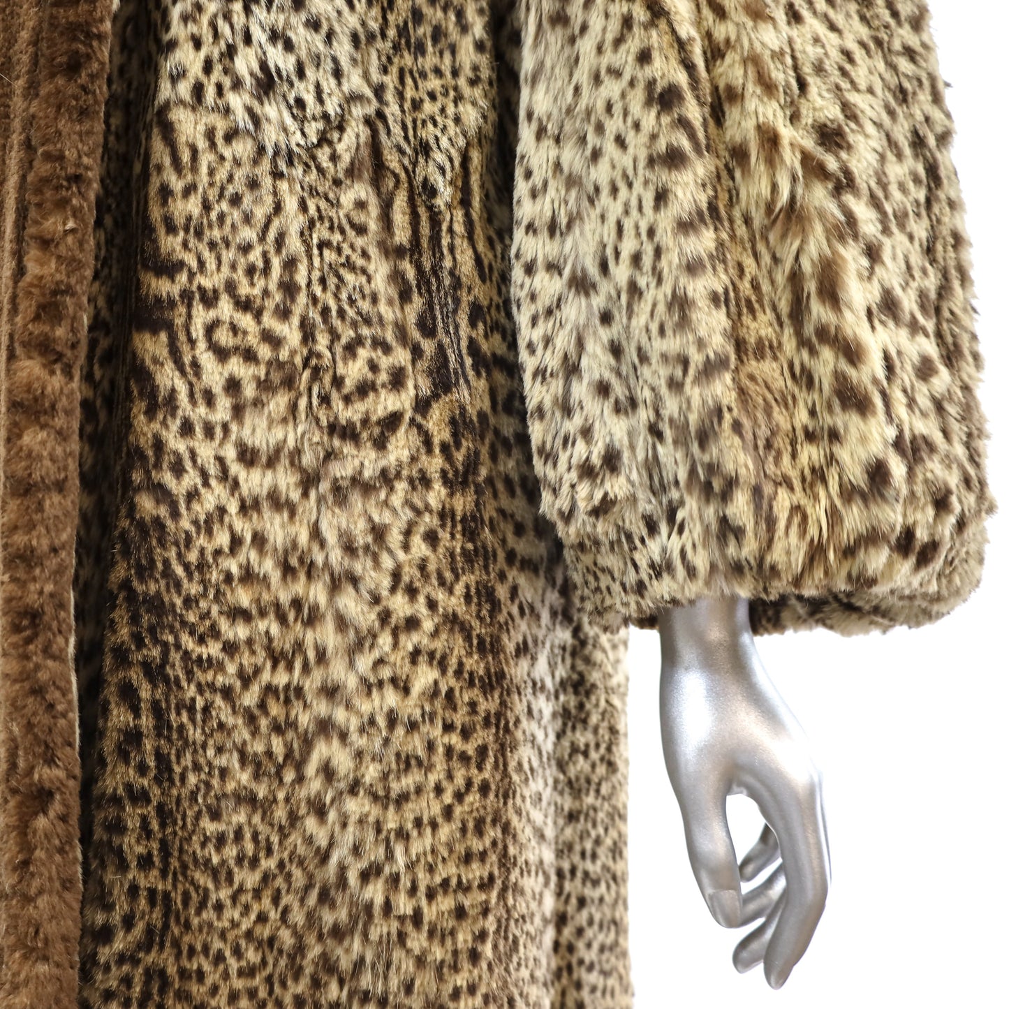 VALENTINO Leopard Printed Rabbit Coat- Size M-L