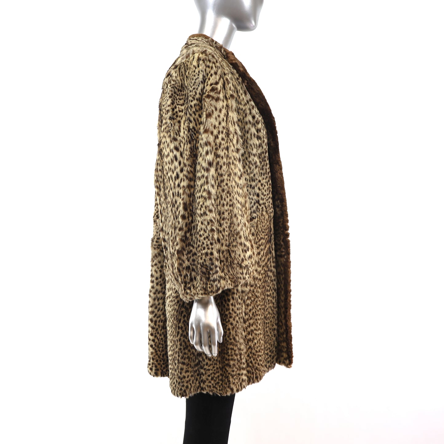 VALENTINO Leopard Printed Rabbit Coat- Size M-L