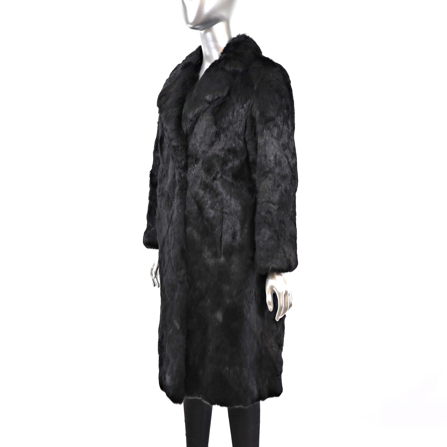 Black Rabbit Coat- Size M