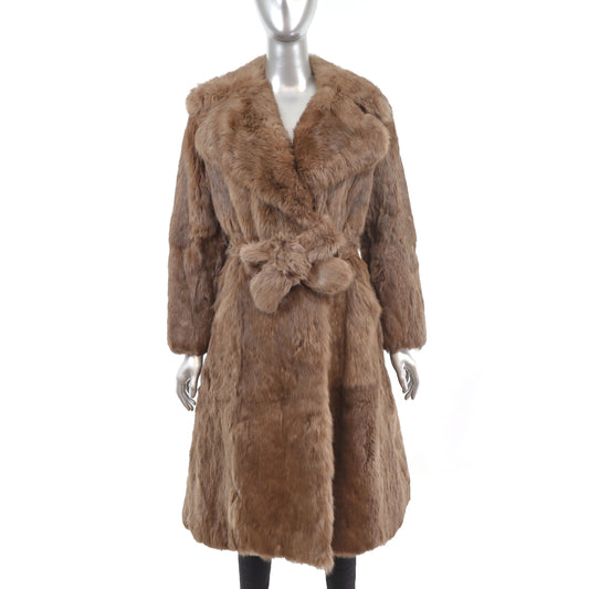 Full Length Rabbit Coat- Size S