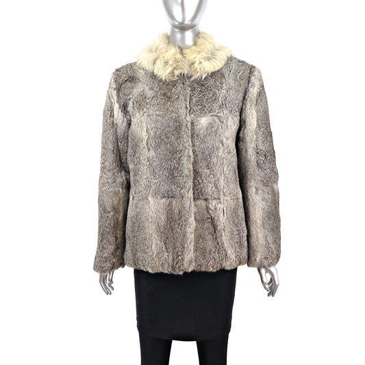 Rabbit Jacket with Fox Collar- Size M