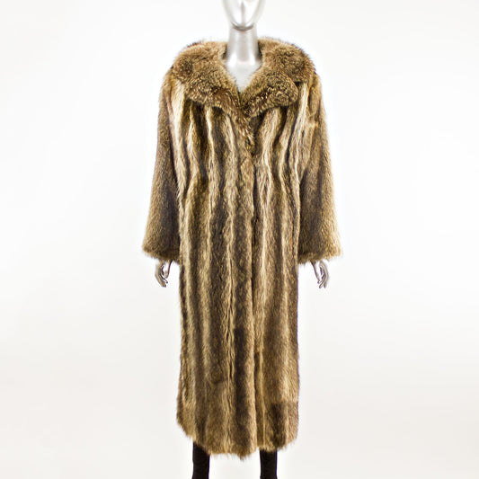 Full Length Raccoon Coat- Size M