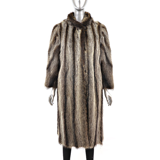 Full Length Raccoon Coat- Size M