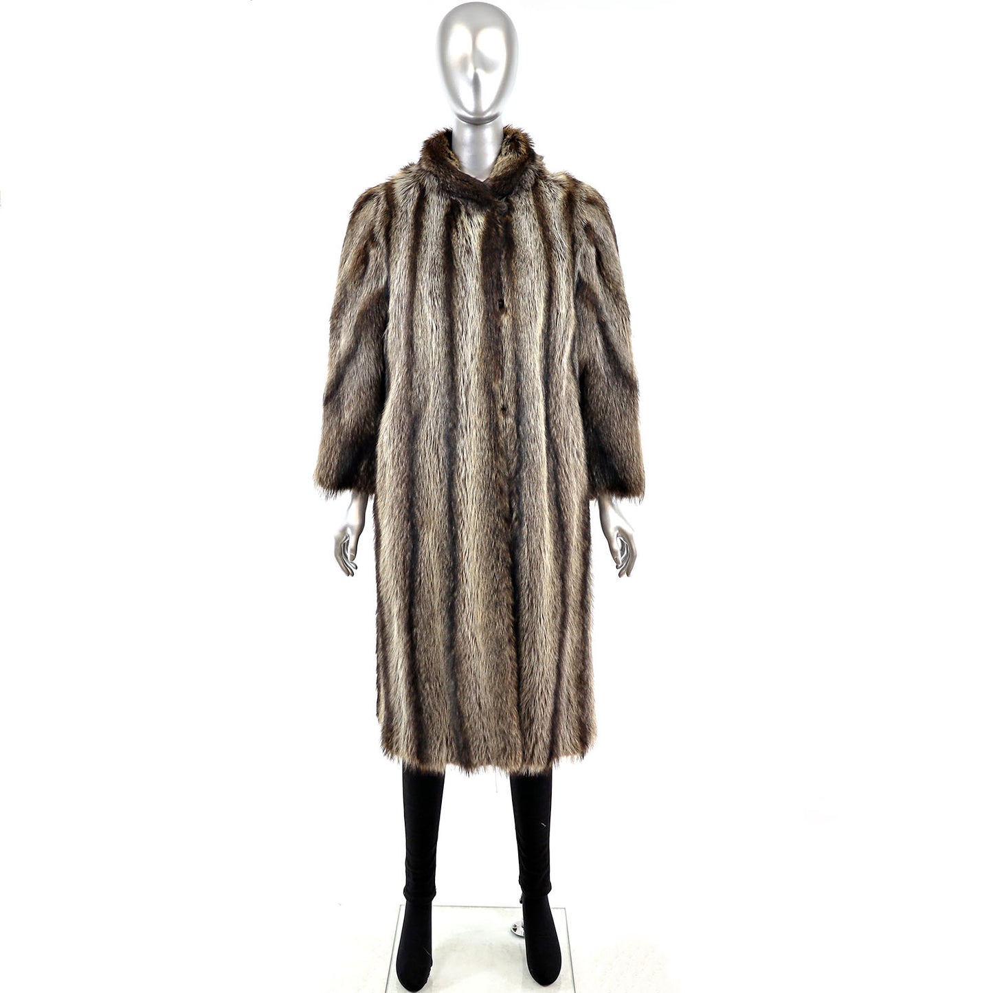 Full Length Raccoon Coat- Size M