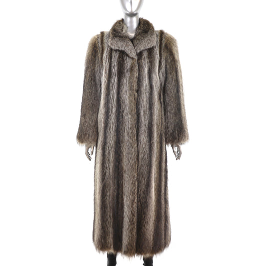 Full Length Raccoon Coat- Size M-L