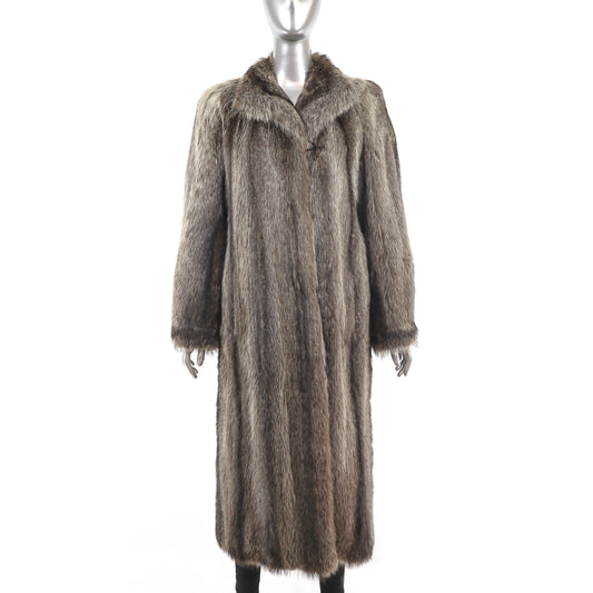 Full Length Raccoon Coat- Size S