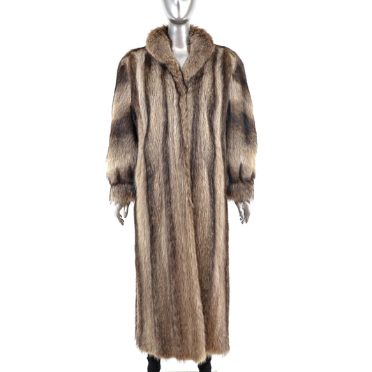 Full Length Raccoon Coat- Size M