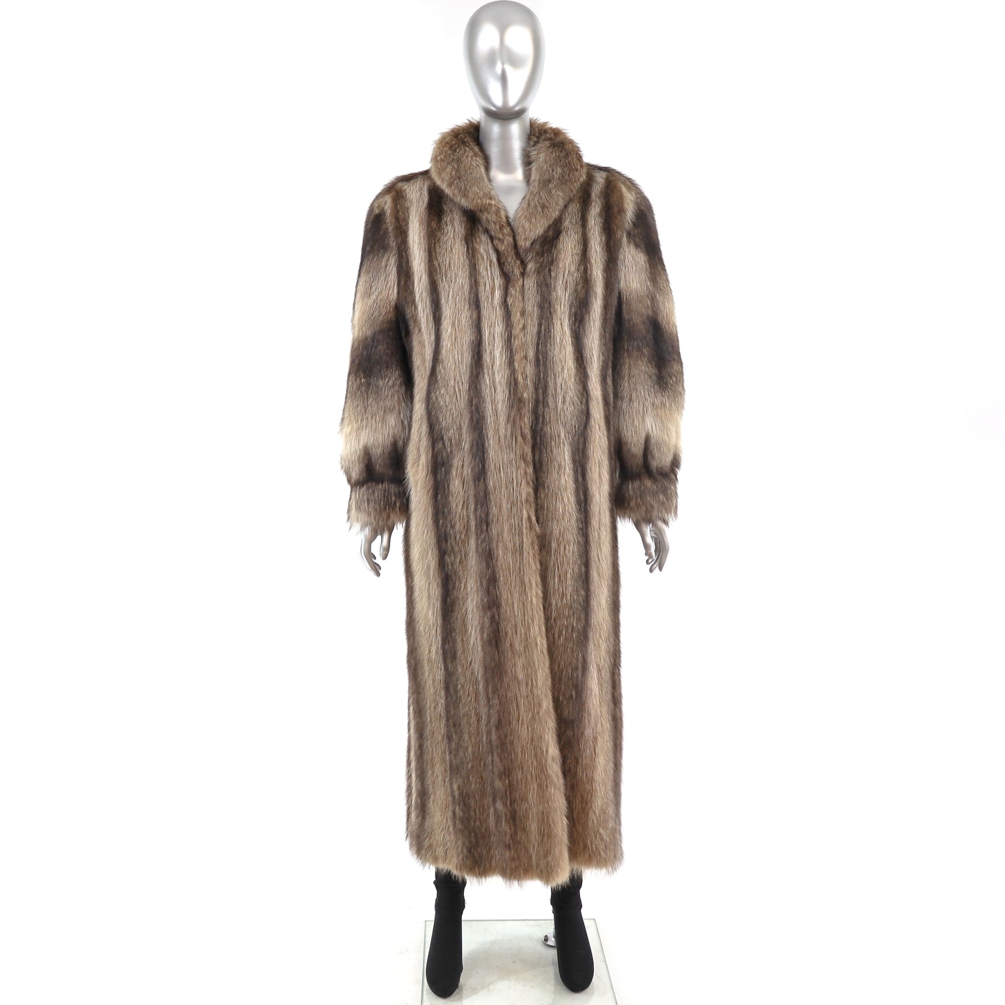 Full Length Raccoon Coat- Size M