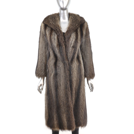 Full Length Raccoon Coat- Size S