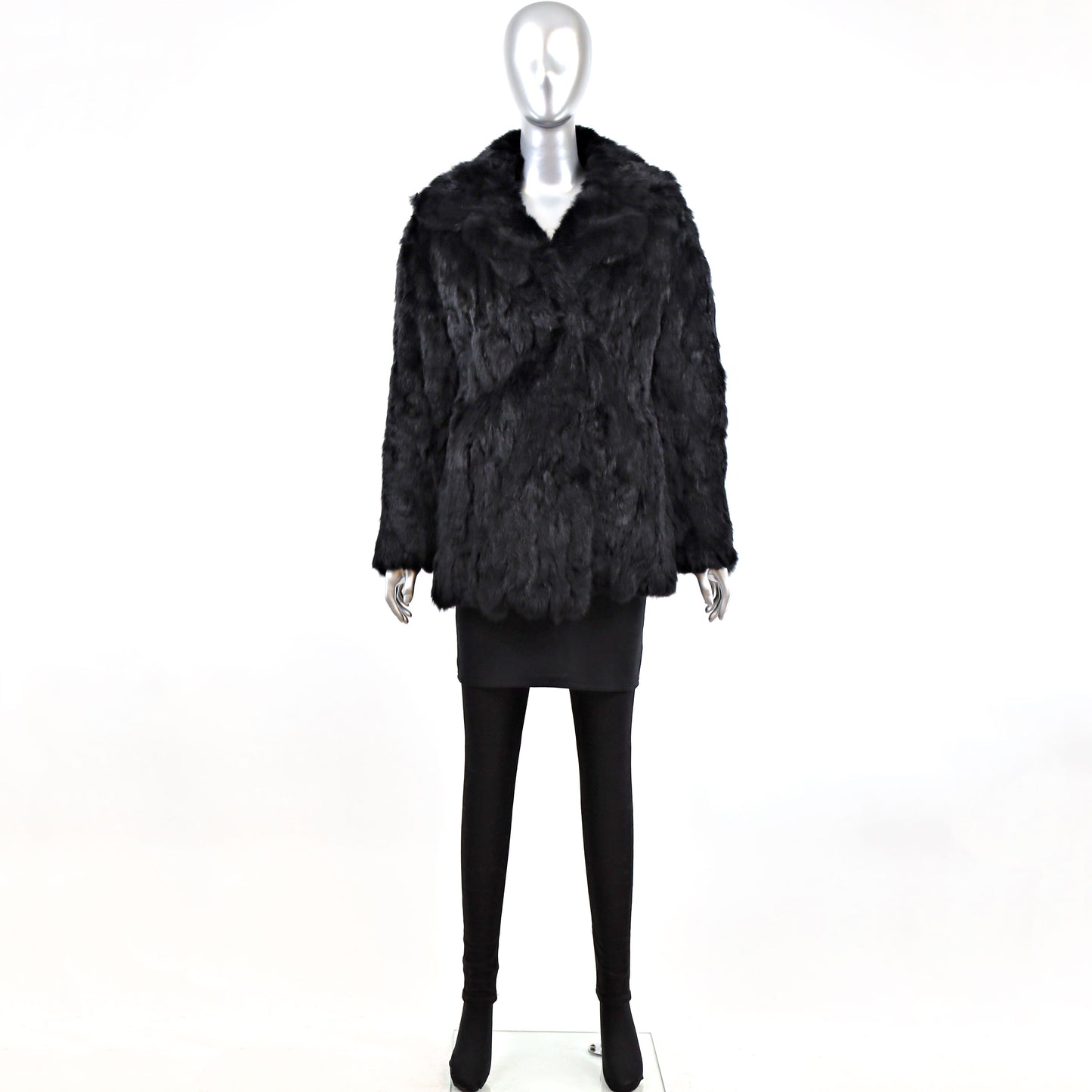 Section Black Rabbit Jacket- Size S (Vintage Furs)