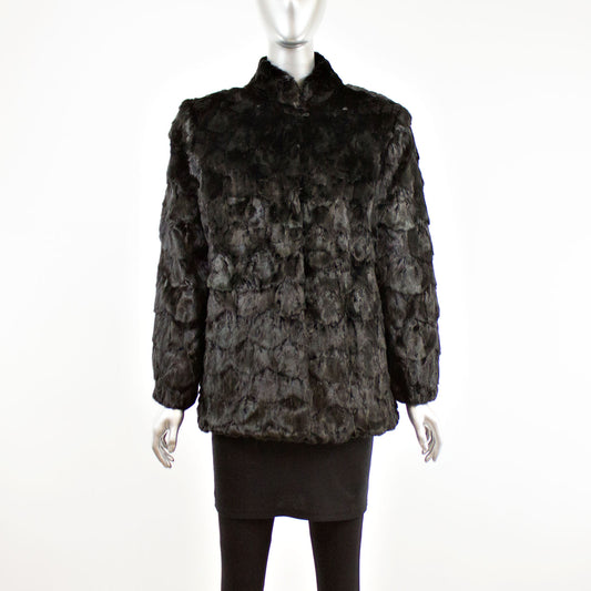 Black Section Mink Jacket- Size M