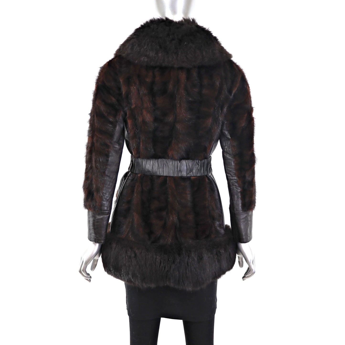 Section Mink Jacket with Leather Insert- Size XXS