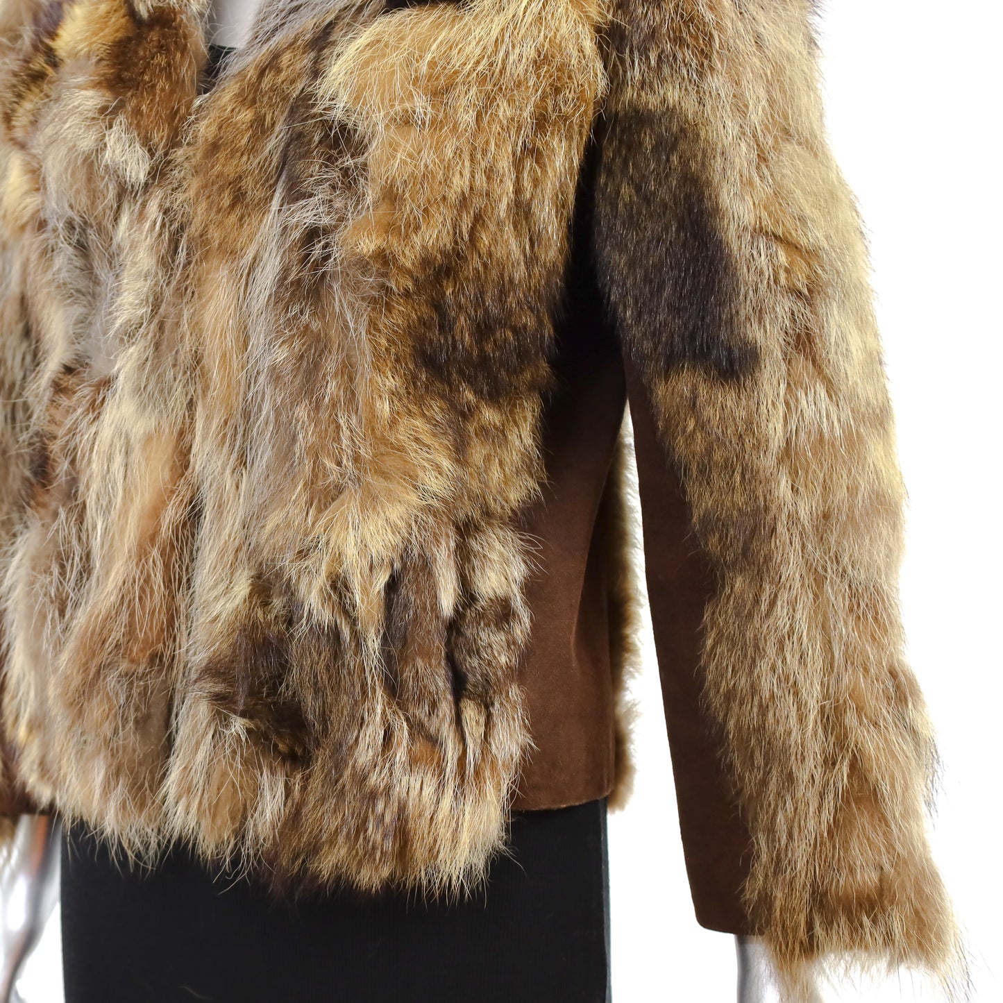 Section Raccoon Jacket with Suede Trim- Size S (Vintage Furs)