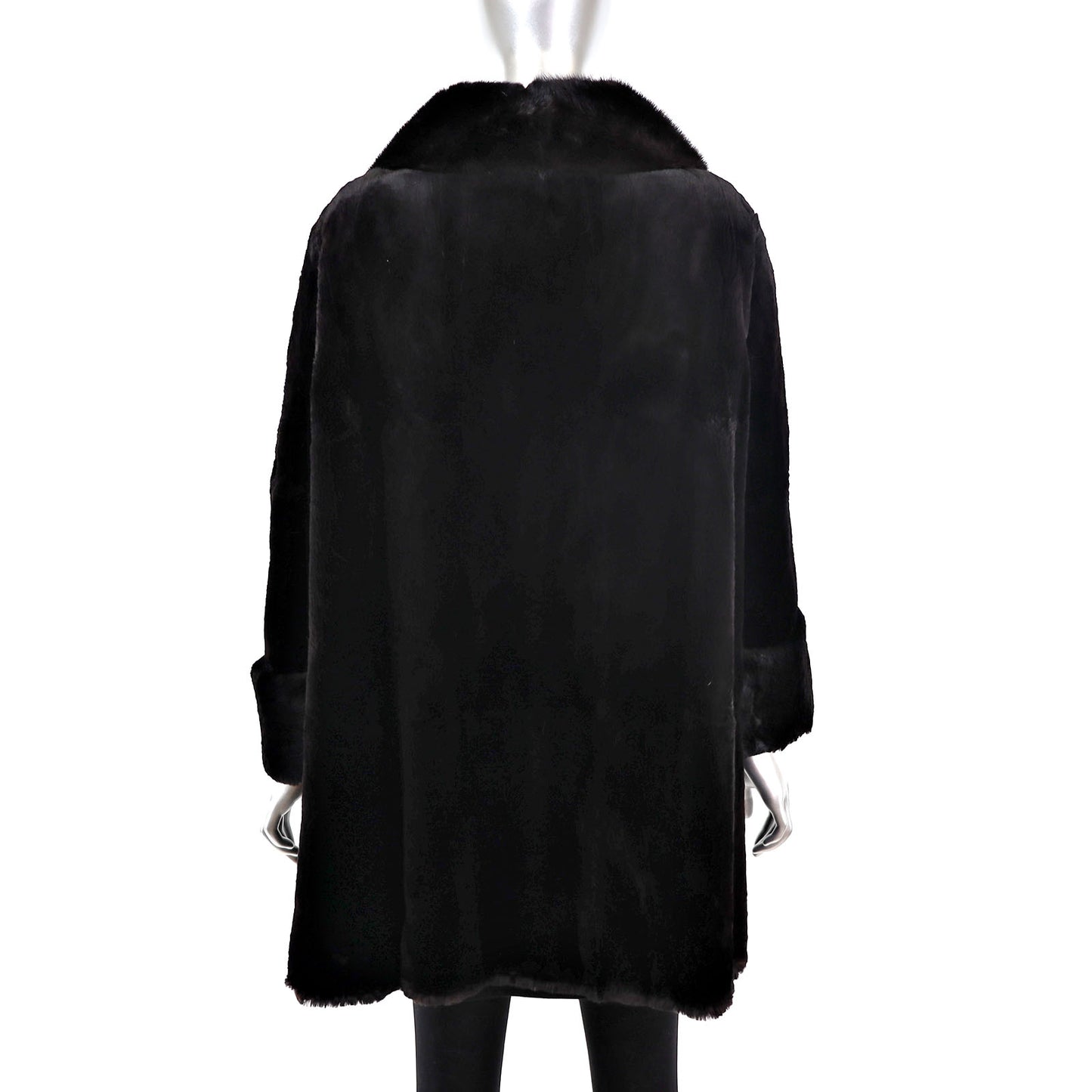 Ranch Sheared Mink Coat with Mahogany Mink Collar- Size XL