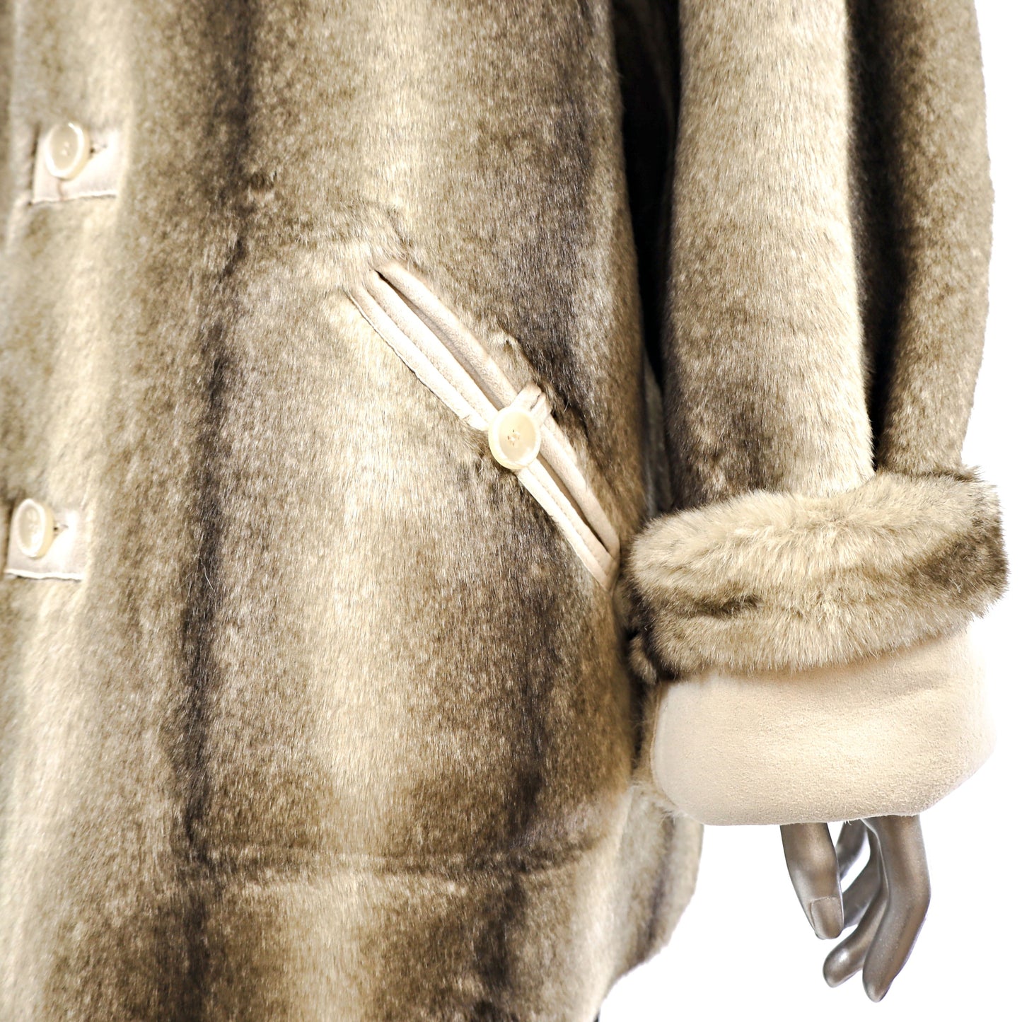 Dennis Basso Shearling Jacket Reversible to Faux Fur- Size L