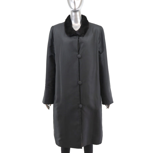 Taffeta Coat with Mink Lining- Size L