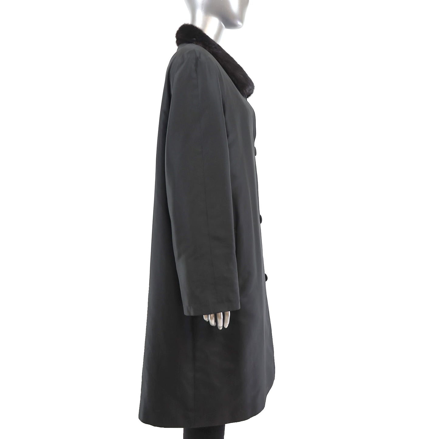 Taffeta Coat with Mink Lining- Size L