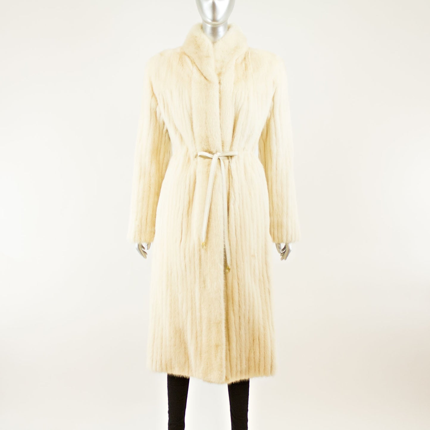 Tourmaline Corded Mink Coat with Belt- Size S (Vintage Furs)