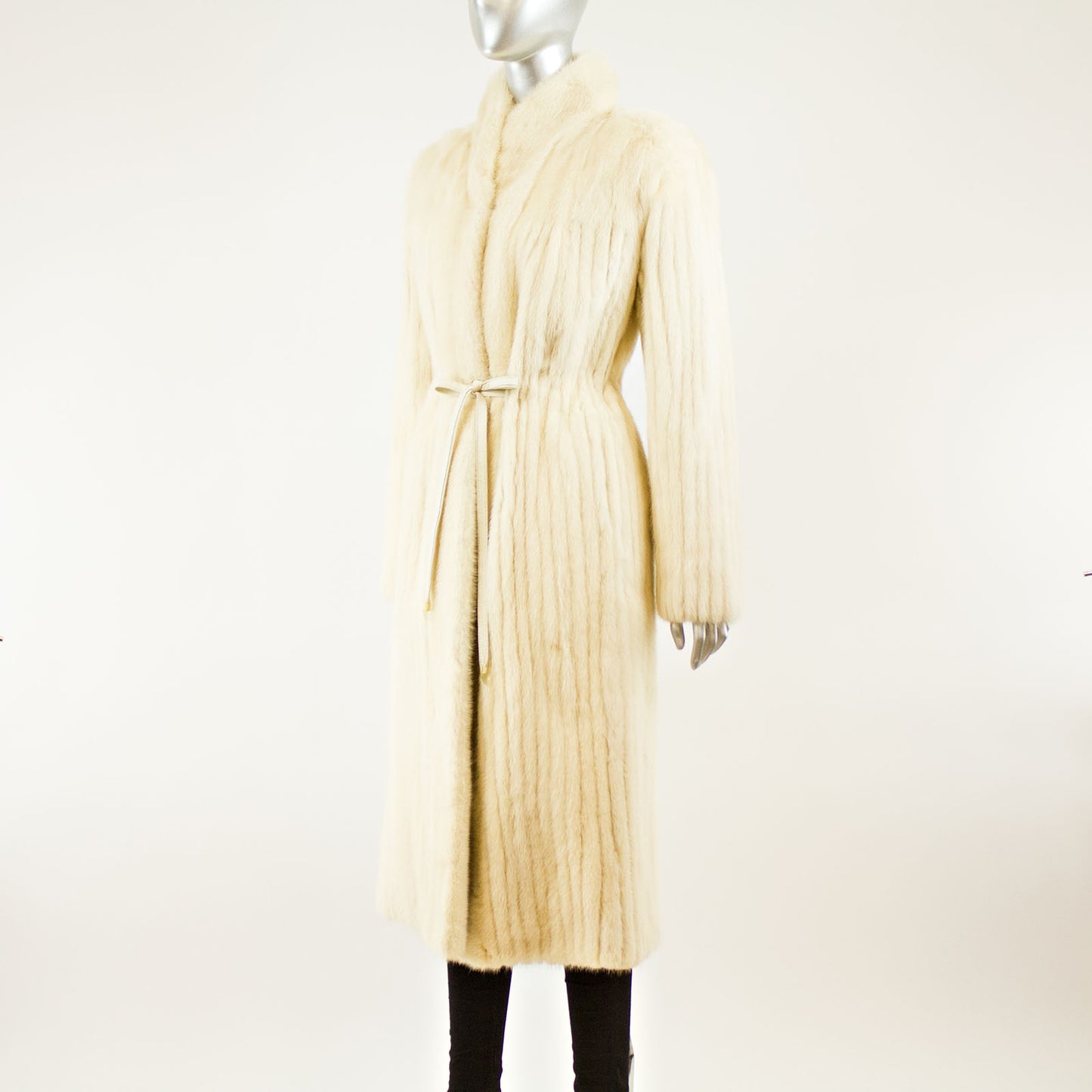 Tourmaline Corded Mink Coat with Belt- Size S (Vintage Furs)