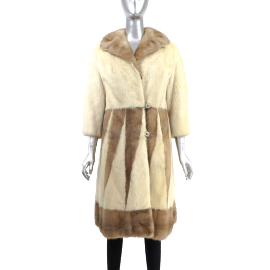 Tourmaline Mink Coat with Design- Size S