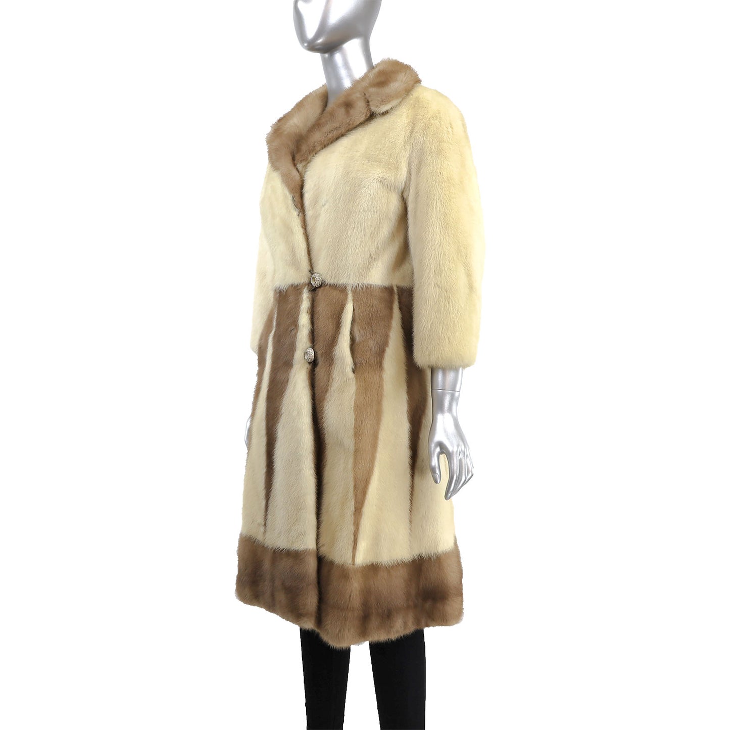 Tourmaline Mink Coat with Design- Size S